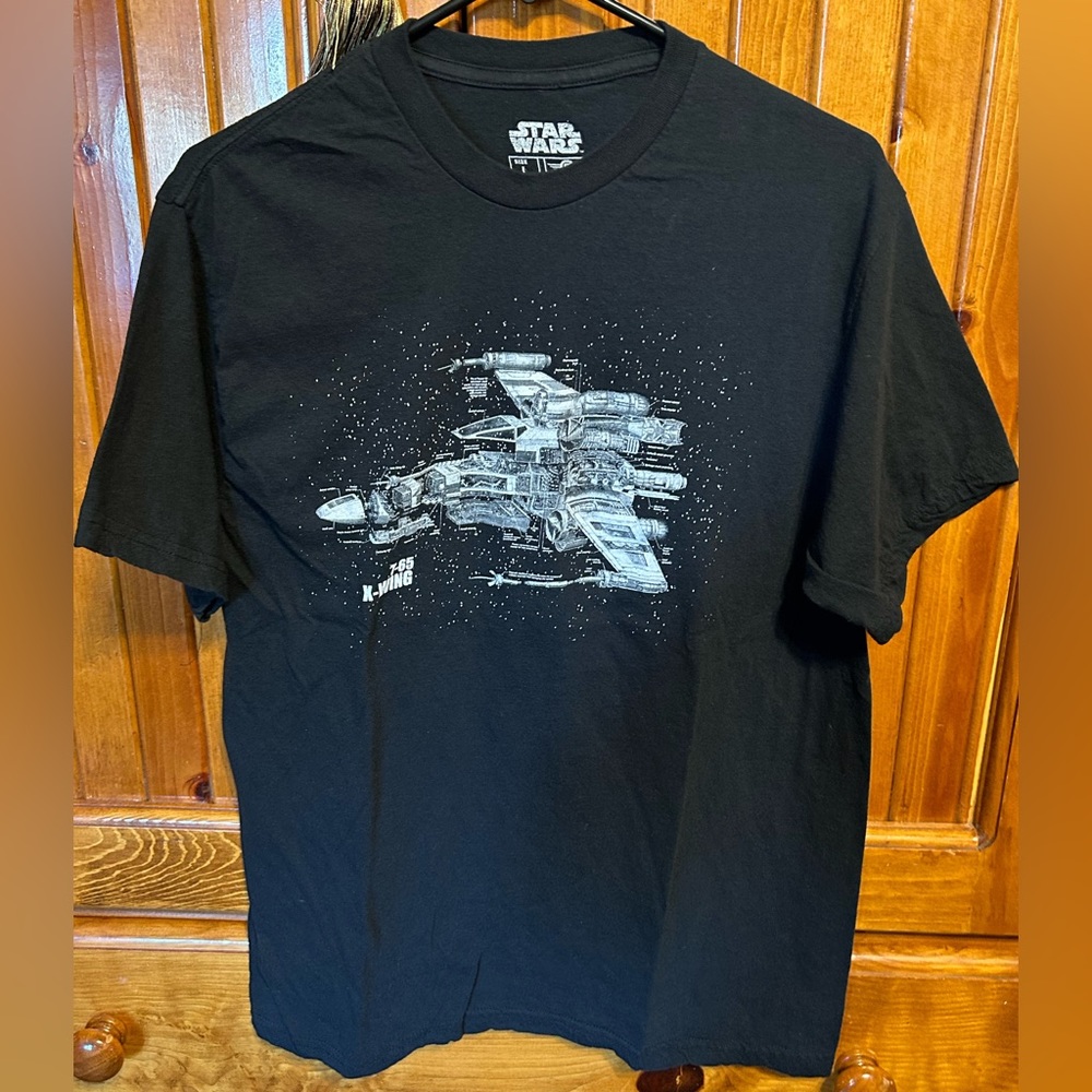 Large Black Star Wars X-Wing Star Fighter T-Shirt